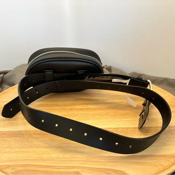 No Boundaries Black Quilted Belt Bag with Adjustable Belt, NWT - Picture 2 of 6